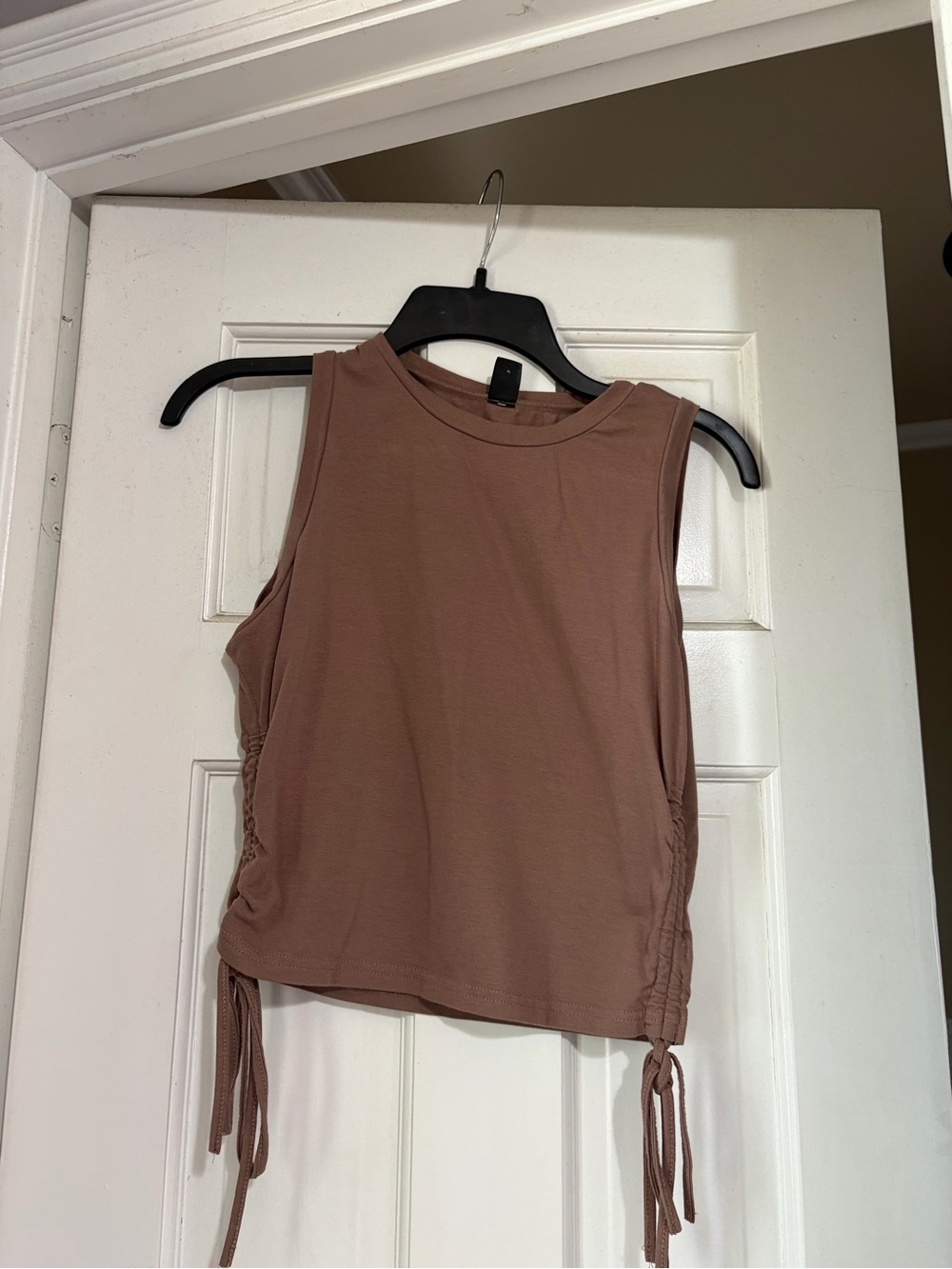 SHEIN Mauve Brown Side-Ruched Tank Top